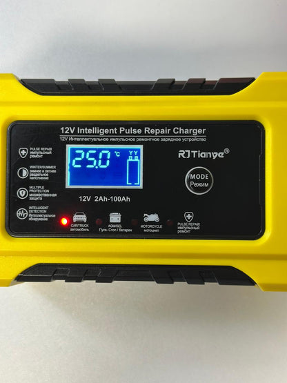 Kit Cargador de Batería 12V Inteligente + Linterna LED de Emergencia Recargable