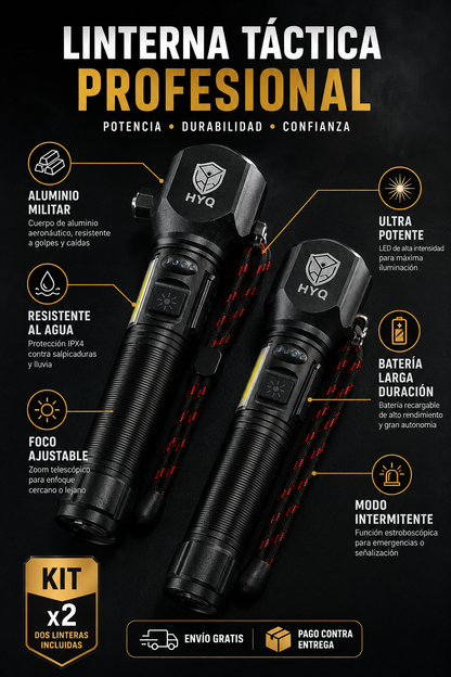 Kit 2 Linternas Tácticas Army — 50% OFF + Pago al Recibir